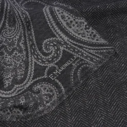E.Marinella STOLA GRIGIA IN LANA Fantasia paisley Discount