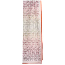 E.Marinella STOLA IN VOILE DI COTONE E SETA ARANCIONE Fiore monogram 100 Online