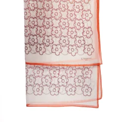 E.Marinella STOLA IN VOILE DI COTONE E SETA ARANCIONE Fiore monogram 100 Online