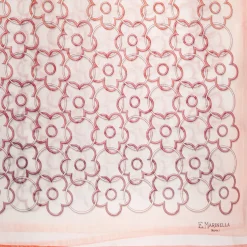 E.Marinella STOLA IN VOILE DI COTONE E SETA ARANCIONE Fiore monogram 100 Online