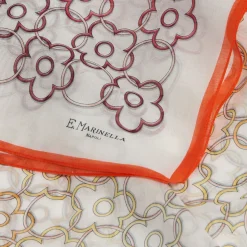 E.Marinella STOLA IN VOILE DI COTONE E SETA ARANCIONE Fiore monogram 100 Online