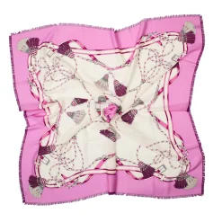 E.Marinella STOLA ROSA 115 IN LANA, SETA E CASHMERE Nappine e chiavi Sale