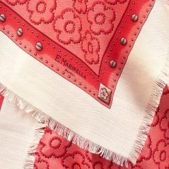 E.Marinella STOLA ROSA 115 IN LANA, SETA E CASHMERE Fiori d’archivio Sale