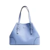 E.Marinella TOTE BAG AZZURRO POLVERE In pelle martellata New