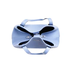 E.Marinella TOTE BAG AZZURRO POLVERE In pelle martellata New