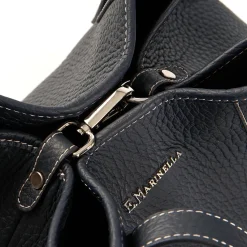 E.Marinella TOTE BAG MIDI BLU SCURO In pelle martellata Online