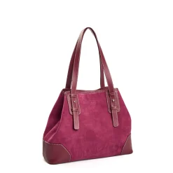 E.Marinella TOTE BAG MIDI BORDEAUX In suede e pelle Discount