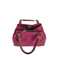 E.Marinella TOTE BAG MIDI BORDEAUX In suede e pelle Discount