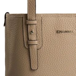 E.Marinella TOTE BAG MIDI COLOR TORTORA In pelle martellata Clearance