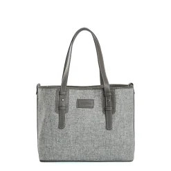 E.Marinella TOTE BAG MIDI GRIGIO CHIARO In lana e pelle Clearance
