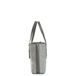 E.Marinella TOTE BAG MIDI GRIGIO CHIARO In lana e pelle Clearance