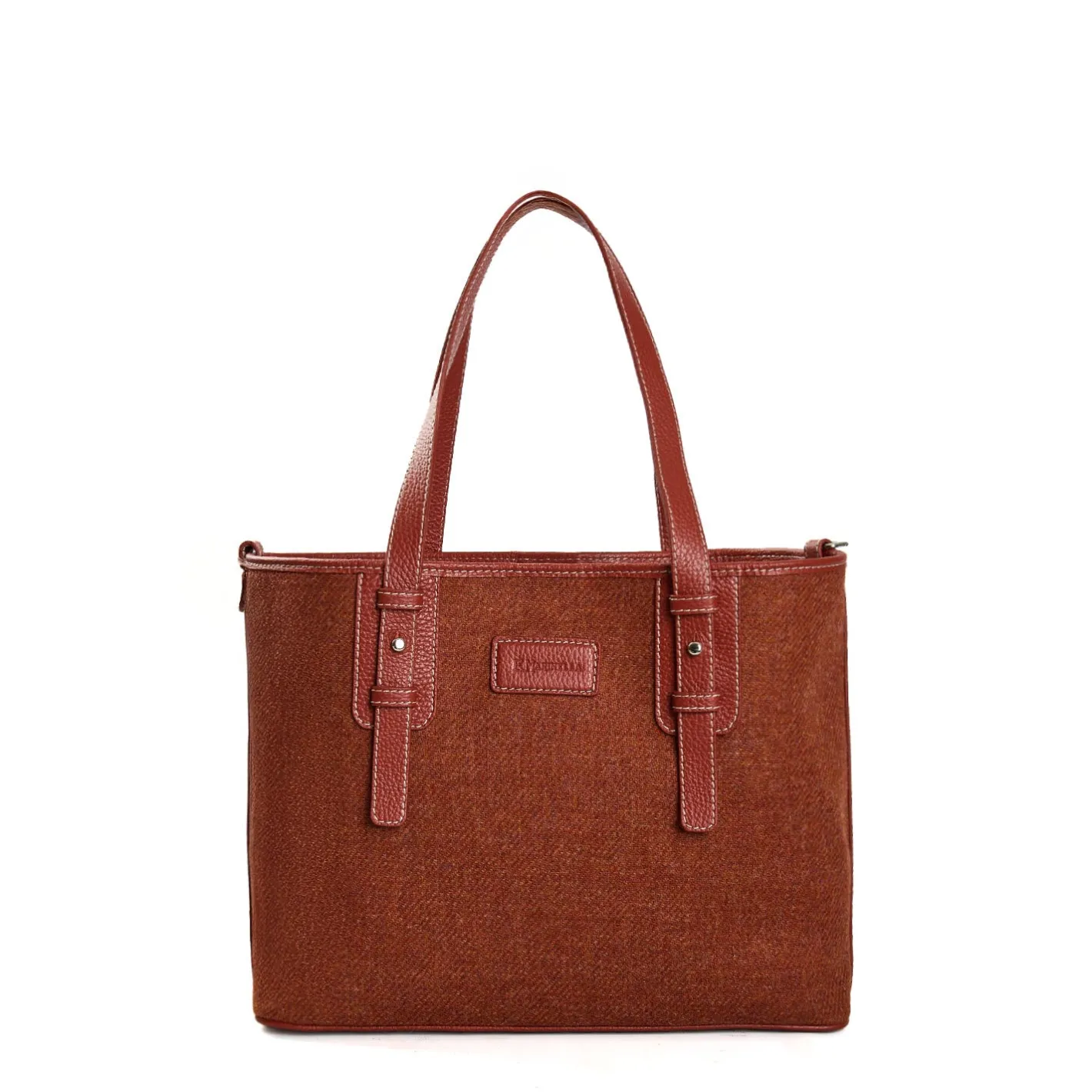 E.Marinella TOTE BAG MIDI MARRONE CHIARO In lana e pelle Best