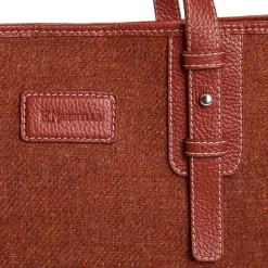 E.Marinella TOTE BAG MIDI MARRONE CHIARO In lana e pelle Best