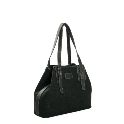 E.Marinella TOTE BAG MIDI VERDE SCURO In lana e pelle Clearance