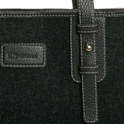 E.Marinella TOTE BAG MIDI VERDE SCURO In lana e pelle Clearance