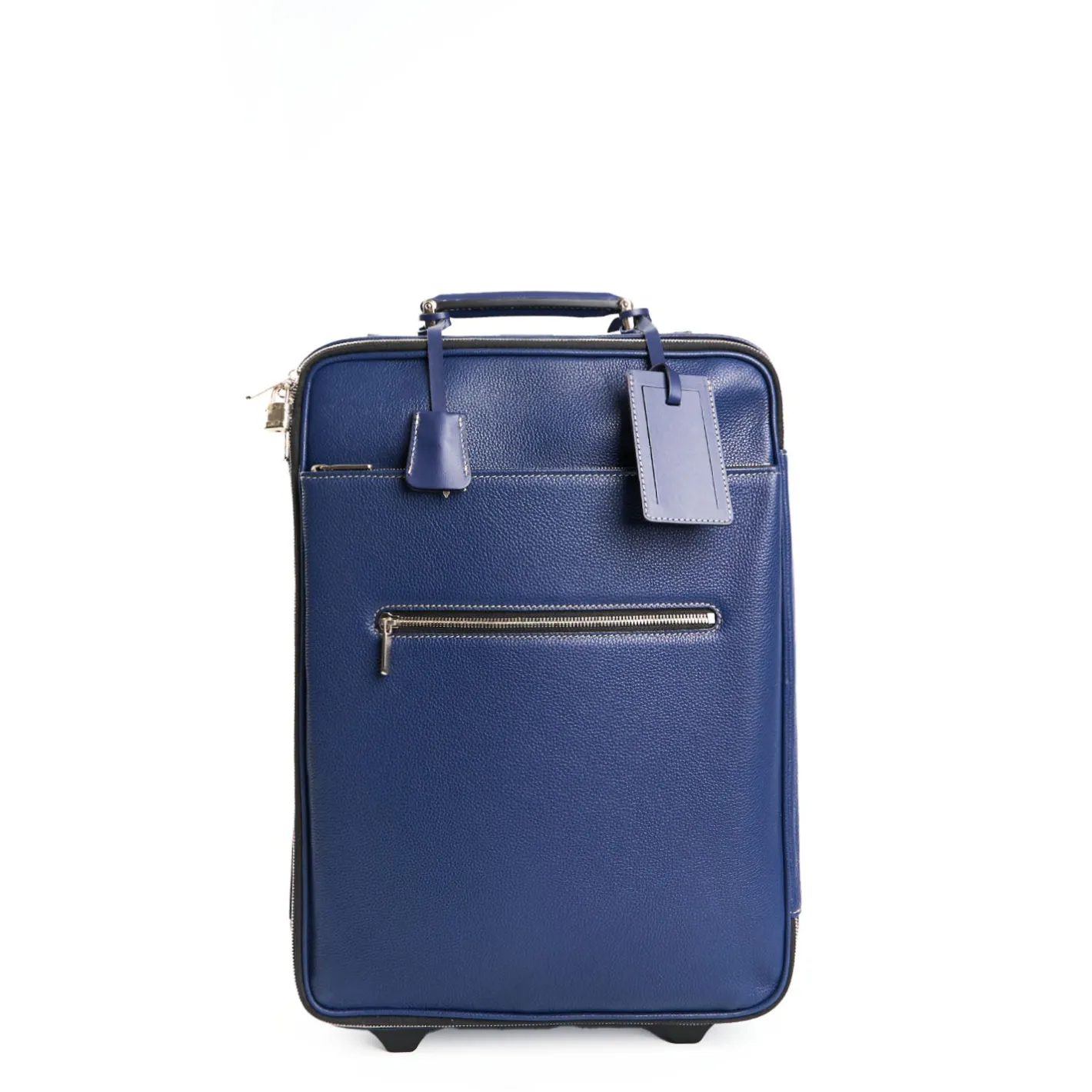 E.Marinella TROLLEY SEMIRIGIDO BLU In pelle martellata Discount