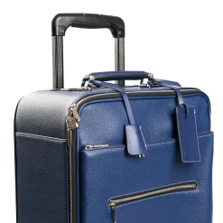 E.Marinella TROLLEY SEMIRIGIDO BLU In pelle martellata Discount