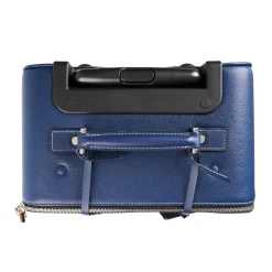 E.Marinella TROLLEY SEMIRIGIDO BLU In pelle martellata Discount
