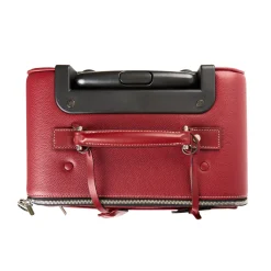 E.Marinella TROLLEY SEMIRIGIDO ROSSO In pelle martellata New