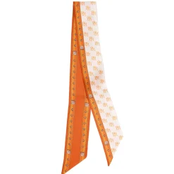 E.Marinella TWILLY IN SETA ARANCIONE Logo em Sale