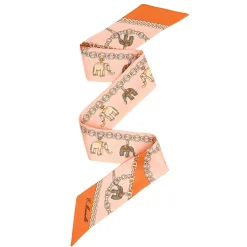 E.Marinella TWILLY IN SETA ARANCIONE Lucky elephant Discount