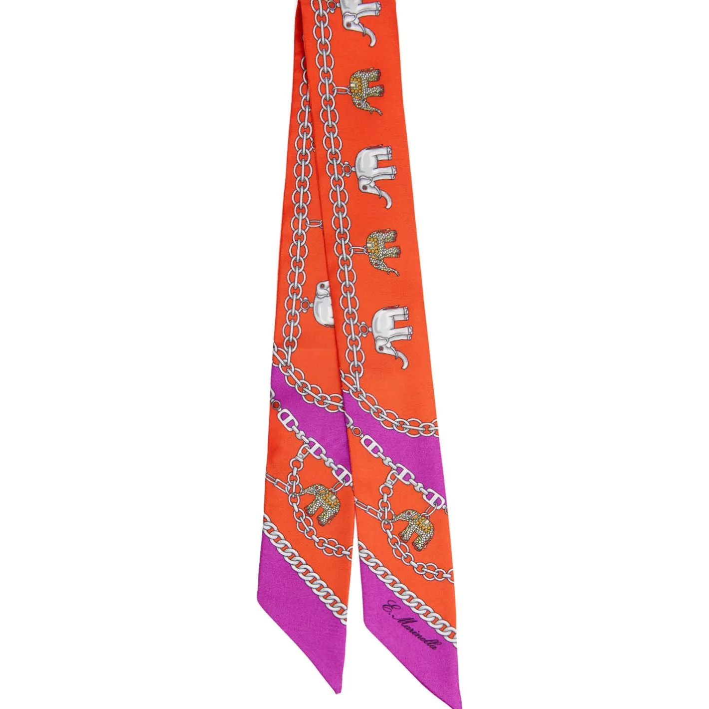 E.Marinella TWILLY IN SETA ARANCIONE Lucky elephant Sale