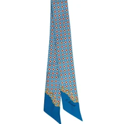 E.Marinella TWILLY IN SETA BLU MEDIO Microfantasia fiore Online