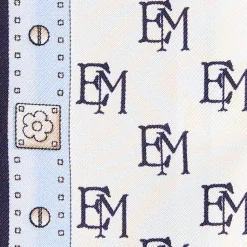 E.Marinella TWILLY IN SETA BLU SCURO Logo em Clearance