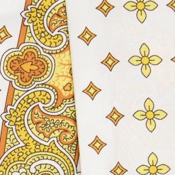 E.Marinella TWILLY IN SETA GIALLO Greek key floral Sale