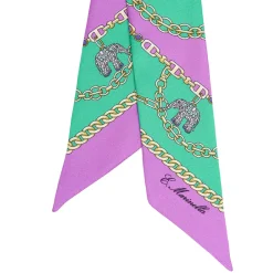 E.Marinella TWILLY IN SETA VERDE Lucky elephant Outlet