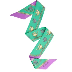 E.Marinella TWILLY IN SETA VERDE Lucky elephant Outlet