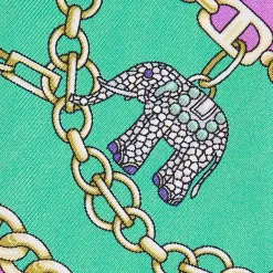 E.Marinella TWILLY IN SETA VERDE Lucky elephant Outlet