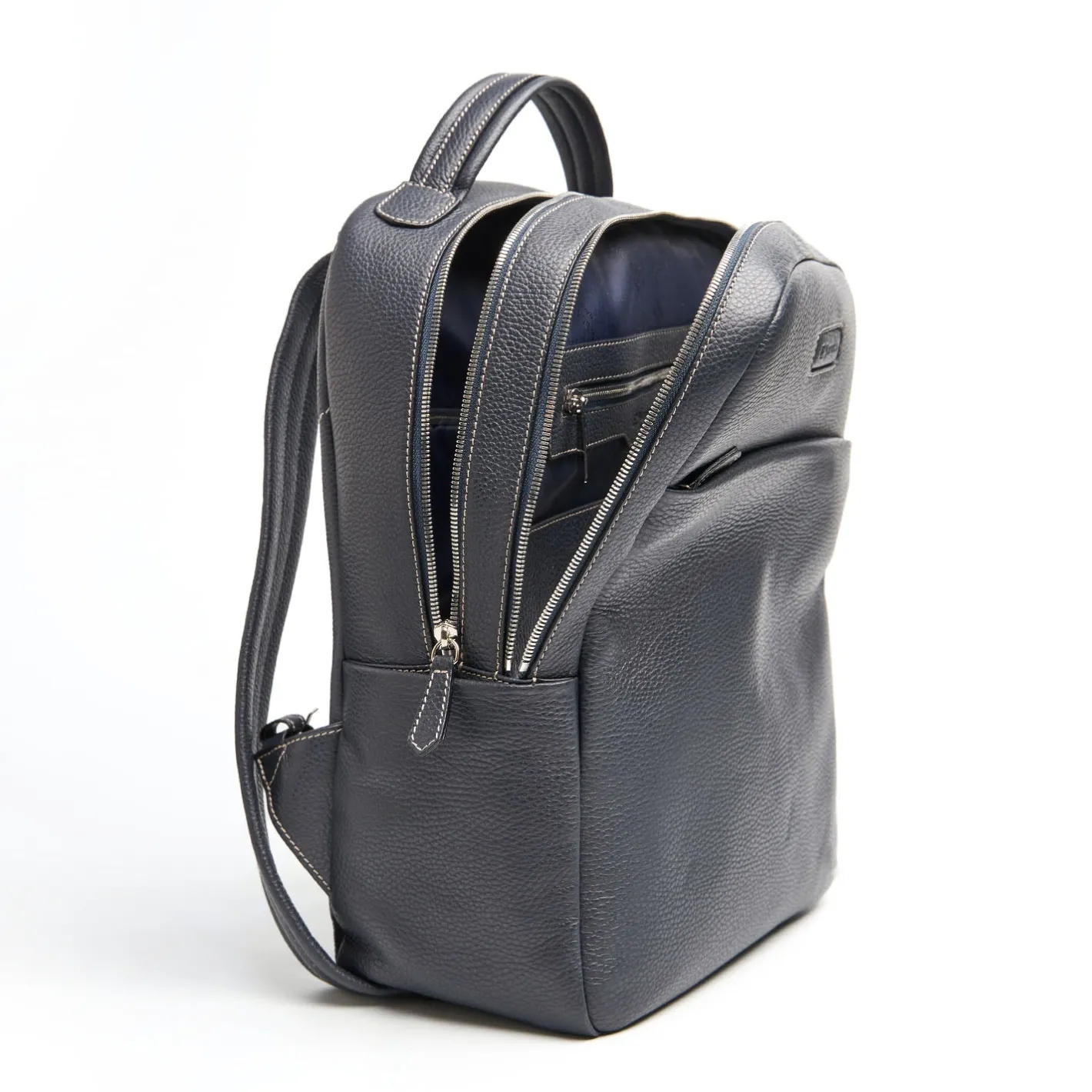E.Marinella ZAINO BLU IN PELLE Con schienale rinforzato Discount